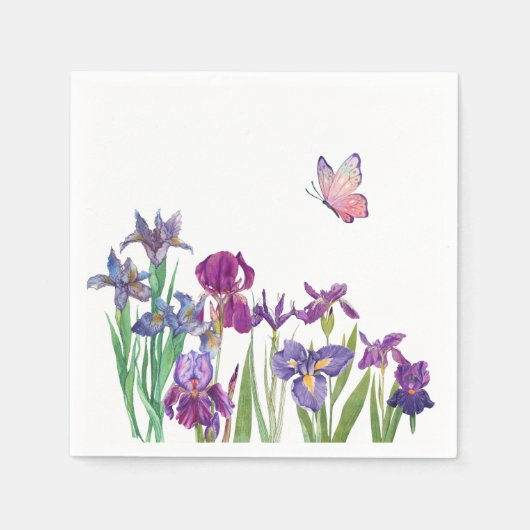 Iris Blume Party Serviette (Vorderseite)