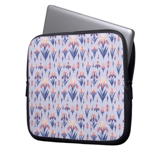 Iris Blume Pattern Laptopschutzhülle (Vorderseite Links)