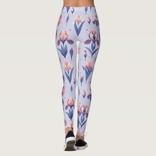 Iris Blume Pattern Leggings (Rückseite)
