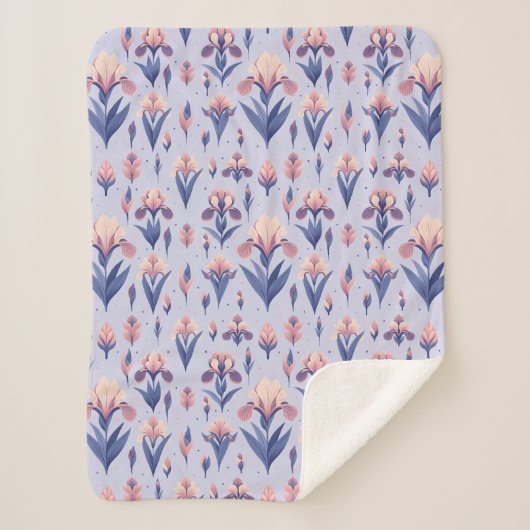 Iris Blume Pattern Sherpadecke (Vorderseite)