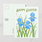 Iris Blume Postkarte (Vorne/Hinten)