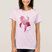 Iris Blume rubinroter T - Shirt (Vorderseite)