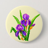Iris-Blume-Schaltfläche Irische - Farbe - Text Button (Vorderseite)