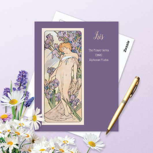 Iris Blume Series Alphonse Mucha Postkarte