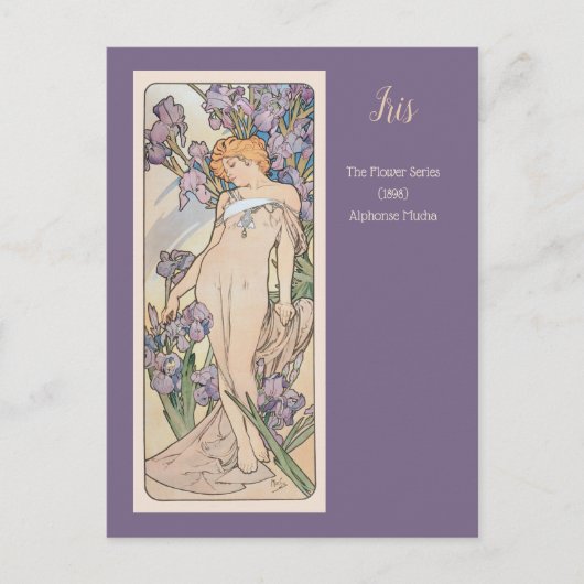 Iris Blume Series Alphonse Mucha Postkarte (Vorderseite)