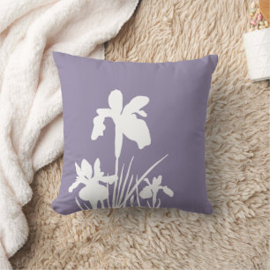 Iris Blume Silhouette benutzerdefinierte Hintergru Kissen