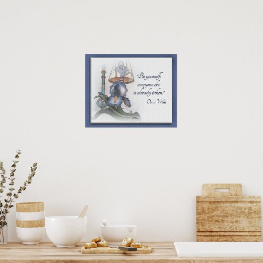 Iris Blume skizziert Ermutigung "Sei du selbst" Poster (Küche)