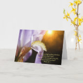 Iris Blume Sonnenlicht und Schrift Psalm 27:1 Karte (Gelbe Blume)