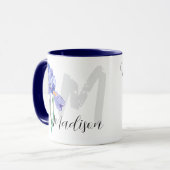 Iris Blume Tasse mit personalisiertem Namen (Stil: (Vorderseite Links)