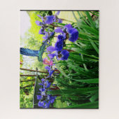 IRIS-BLUME UND DAS HUMMINGBIRD-Rätsel Puzzle (Vertikal)