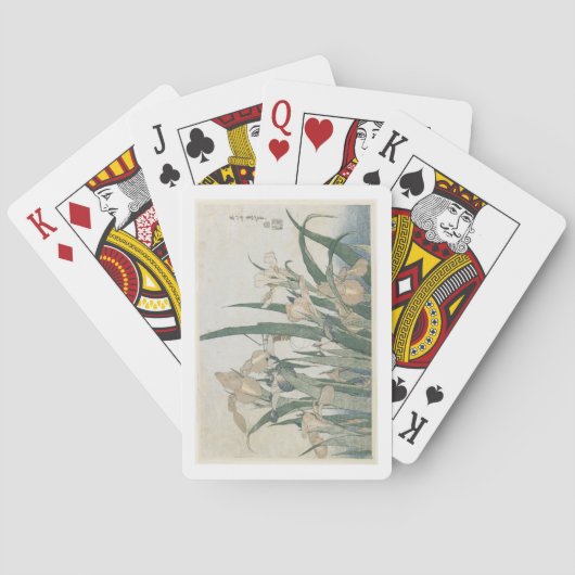 Iris-Blume und Grasshopper, c.1830-31 Spielkarten (Rückseite)