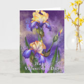 Iris-Blume Valentinstag-Karte Karte (Gelbe Blume)