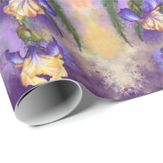 Iris Blume Wrapping Paper Irises Geschenkpapier (Rolleneckpunkt)