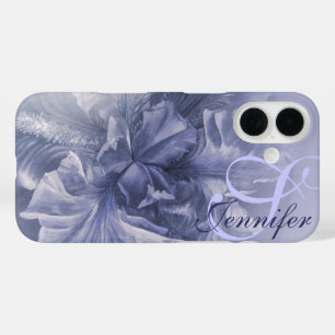 Iris Blumen blau Kunst 25. Etui iPhone 16 Hülle