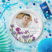 Iris Blumen Geburtstagsfeier Baby-Foto Pappteller (Party)