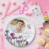 Iris Blumen Geburtstagsfeier Baby-Foto Pappteller (Party)