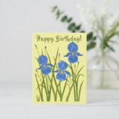 Iris Blumen Geburtstagspostkarte Postkarte (Stehend Vorderseite)