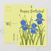 Iris Blumen Geburtstagspostkarte Postkarte (Vorne/Hinten)
