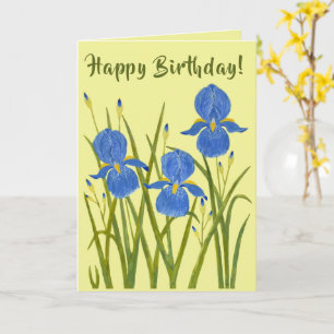 Iris Blumen gefaltete Geburtstagskarte Karte