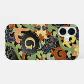 Iris Blumen Monogramm iPhone 16 Hülle (Rückseite (Horizontal))
