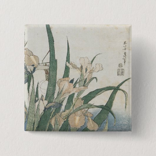 Iris-Blumen und Heuschrecke, c.1830-31 Button (Vorderseite)