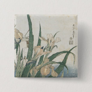 Iris-Blumen und Heuschrecke, c.1830-31 Button