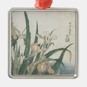 Iris-Blumen und Heuschrecke, c.1830-31 Silbernes Ornament