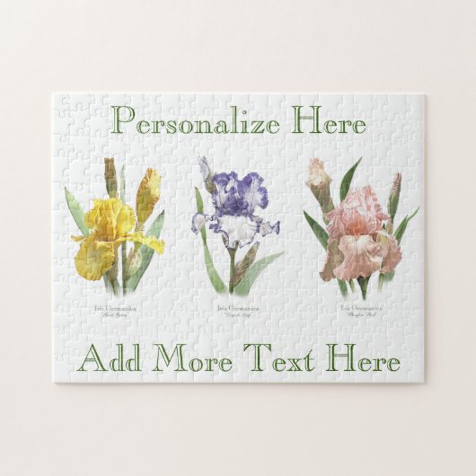 Iris-Blumengarten Botanische Kunst Puzzle (Horizontal)