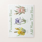 Iris-Blumengarten Botanische Kunst Puzzle (Vertikal)