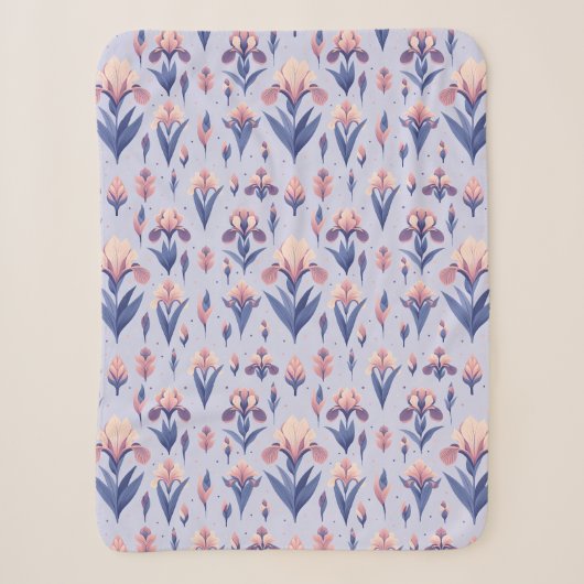 Iris-Blumenmuster Sherpadecke (Vorderseite)