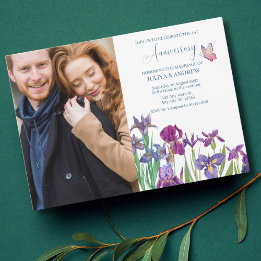 Iris Blumenpaar Foto Jubiläumsfeier Einladung