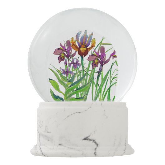 Iris-Blumenschnee-Kugel Schneekugel (Rückseite)