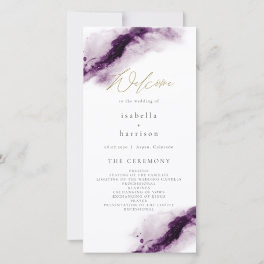 IRIS | Boho Plum Lila Watercolor Splash Programm (Vorderseite)