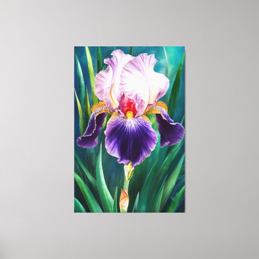 *~* Iris Bold Blume Künstlerisch Iris Painting AP8 Leinwanddruck (Vorderseite)