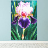 *~* Iris Bold Blume Künstlerisch Iris Painting AP8 Leinwanddruck (Insitu (Holzboden))