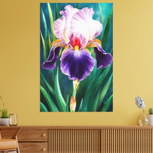 *~* Iris Bold Blume Künstlerisch Iris Painting AP8 Leinwanddruck (Insitu (Wohnzimmer))