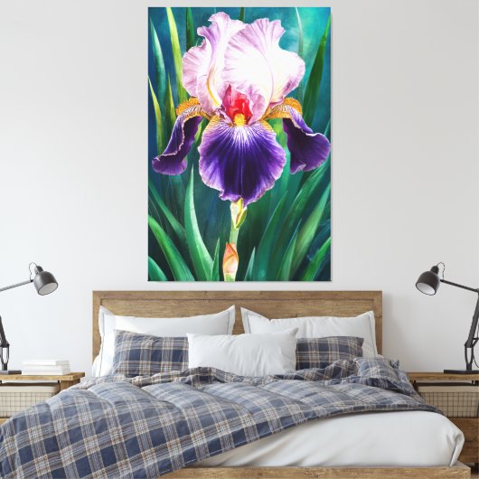 *~* Iris Bold Blume Künstlerisch Iris Painting AP8 Leinwanddruck (Insitu (Schlafzimmer))