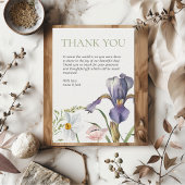 Iris Botanical Lavender Floral Blush Wedding Dankeskarte