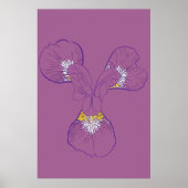 Iris Botanical Line Art Poster (Vorne)