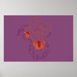 Iris Botanical Line Art Poster