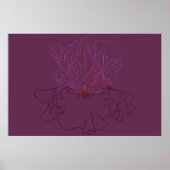 Iris Botanical Line Art Poster (Vorne)