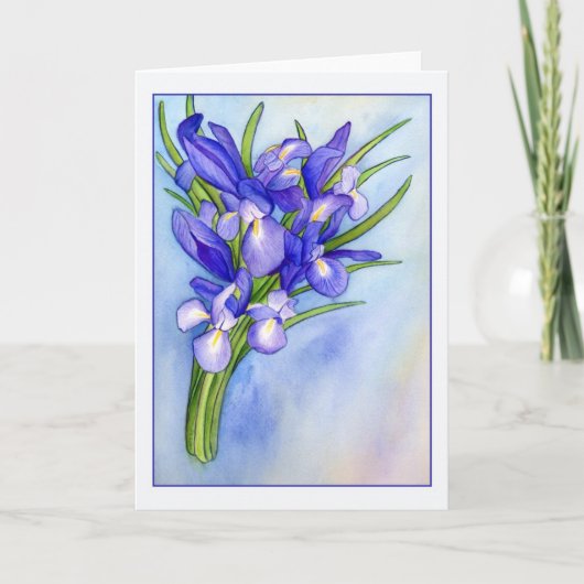 Iris Bouquet Blank Greeting Card Karte (Vorderseite)