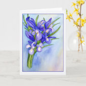 Iris Bouquet Blank Greeting Card Karte (Gelbe Blume)