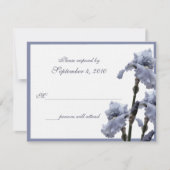 Iris Bouquet/Blue RSVP Karte (Vorderseite)