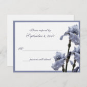 Iris Bouquet/Blue RSVP Karte (Vorne/Hinten)