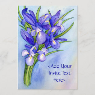 Iris Bouquet Blume Malerei Einladung