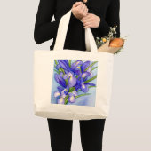 Iris Bouquet Blume Malerei Tote Bag Jumbo Stoffbeutel (Vorderseite (Produkt))