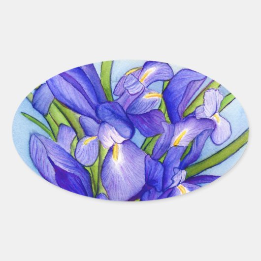 Iris Bouquet Blume Painting Sticker (Vorderseite)
