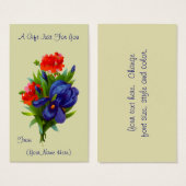 Iris Bouquet Blume Personalisierte Geschenkkarte (Vorne & Hinten)