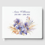 Iris Bouquet Memorial Service Gästebuch (Vorderseite)